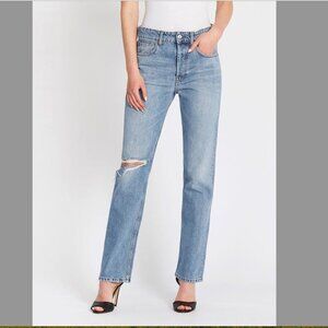 IRO Ladyla High Rise Boyfriend Jean Light Wash Fly Button Distress Sz 28 Revolve
